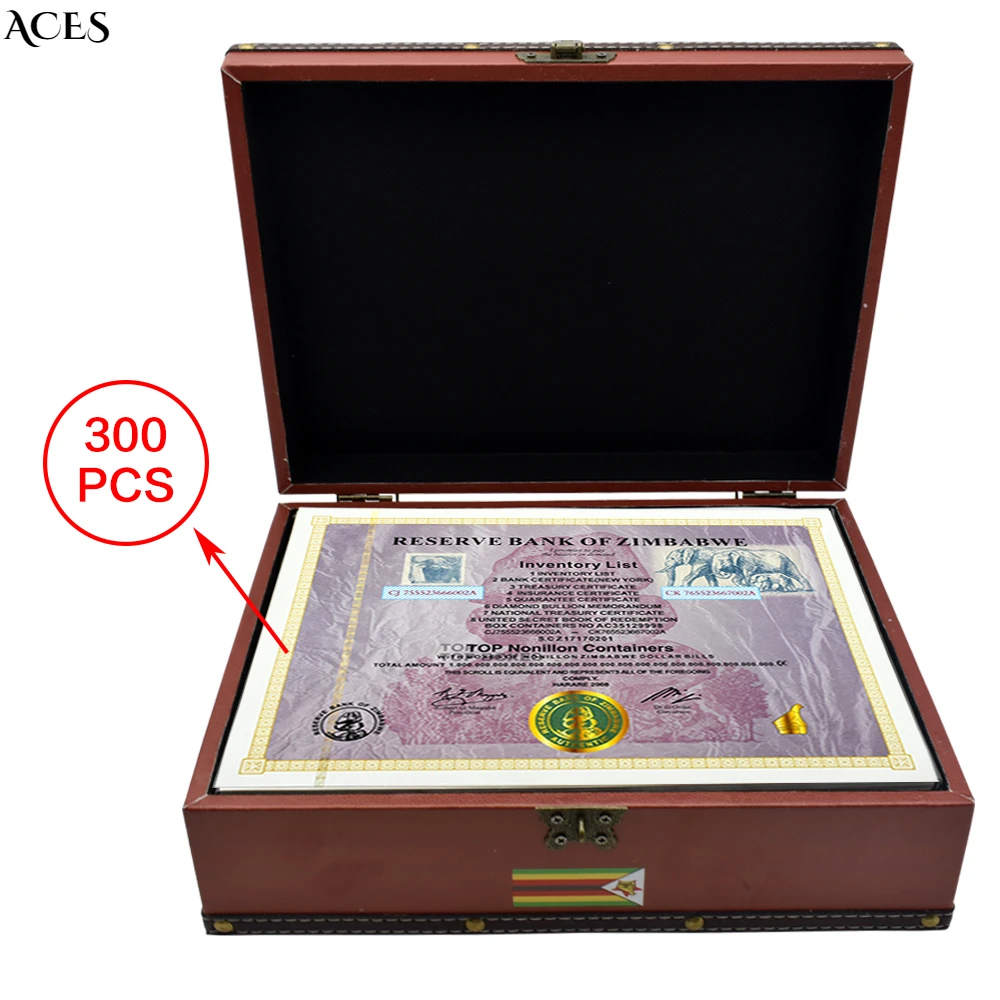 300pcs New Zimbabwe Certificate Top Nonillon Containers Zimbabwe Dollar Bills Paper Money Banknote with Fluorescent
300pcs New Zimbabwe Certificate Top Nonillon Containers Zimbabwe Dollar Bills Paper Money Banknote with Fluorescent