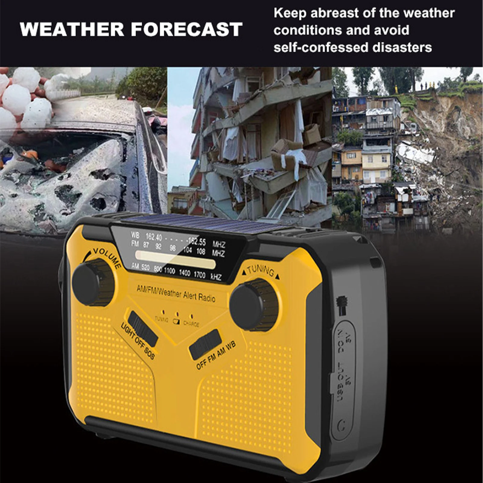 Solar Crank Emergency Radio AM/FM Weather Alert Radio Solar Hand Crank USB Charging 3000mAh Mobile Power Bank With SOS Alarm
Solar Crank Emergency Radio AM/FM Weather Alert Radio Solar Hand Crank USB Charging 3000mAh Mobile Power Bank With SOS Alarm