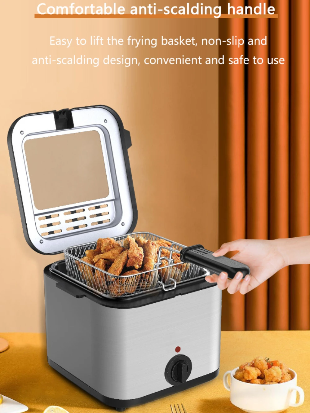 2.5L Electric Deep Fryer Household/Commercial Electric Fryer Multifunction Stainless Steel French Fries Chicken Frying Machine
2.5L Electric Deep Fryer Household/Commercial Electric Fryer Multifunction Stainless Steel French Fries Chicken Frying Machine