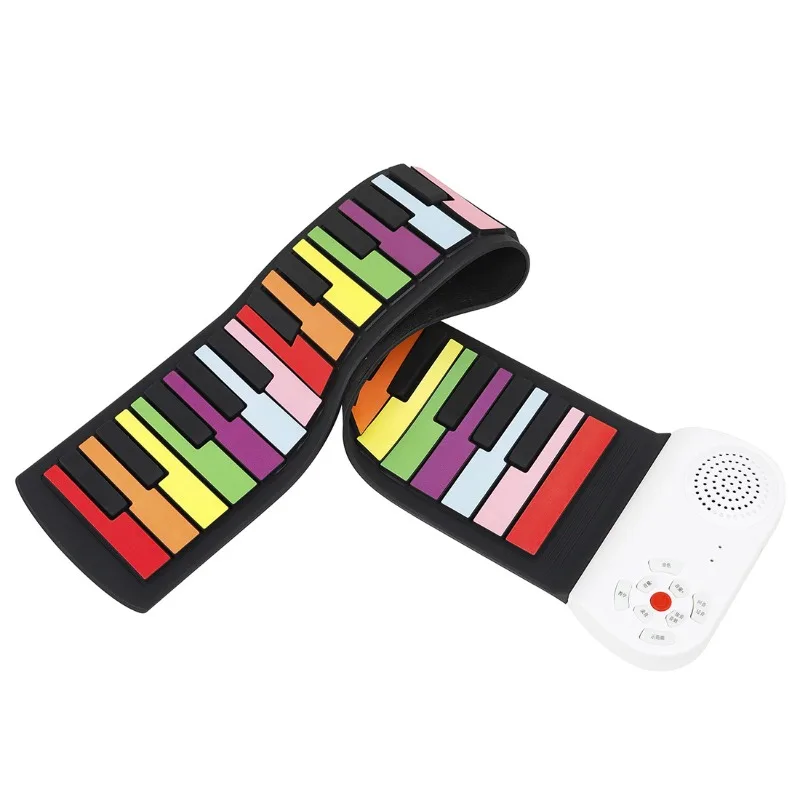 Wholesale 49 key hand roll piano foldable electronic piano rainbow key beginner practice keyboard portable hand roll piano
Wholesale 49 key hand roll piano foldable electronic piano rainbow key beginner practice keyboard portable hand roll piano