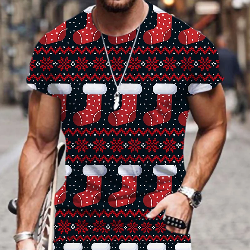 Fashion Hot Men's T-shirts Christmas Pattern Tracksuit Casual Summer Outfit Funny Short Sleeve O Neck Street 2022 New Sportswear
Fashion Hot Men's T-shirts Christmas Pattern Tracksuit Casual Summer Outfit Funny Short Sleeve O Neck Street 2022 New Sportswear