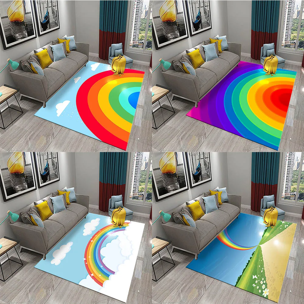 Customizable Bedroom Living Room Bathroom Rug Non-slip Home Decoration Cartoon Rainbow Flower Rug Game Room Children's Room Rug
Customizable Bedroom Living Room Bathroom Rug Non-slip Home Decoration Cartoon Rainbow Flower Rug Game Room Children's Room Rug