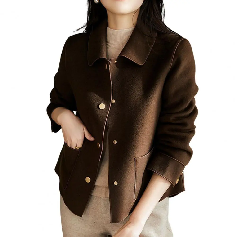 Anti-pilling Trendy Double Pockets Women Jacket Lapel Autumn Coat Cardigan for Dating
Anti-pilling Trendy Double Pockets Women Jacket Lapel Autumn Coat Cardigan for Dating