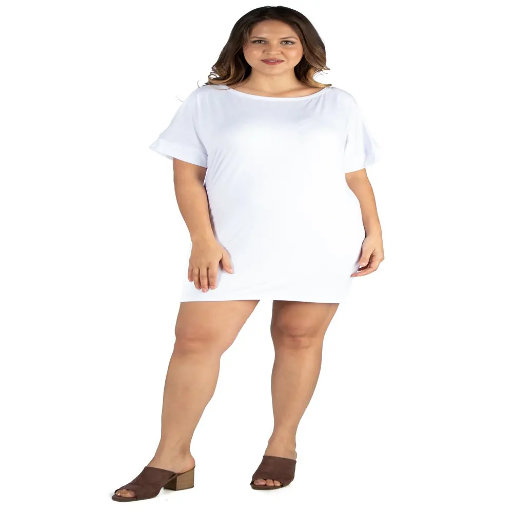 Women’s Plus Size Loose Fitting T Shirt Dress 
Women’s Plus Size Loose Fitting T Shirt Dress