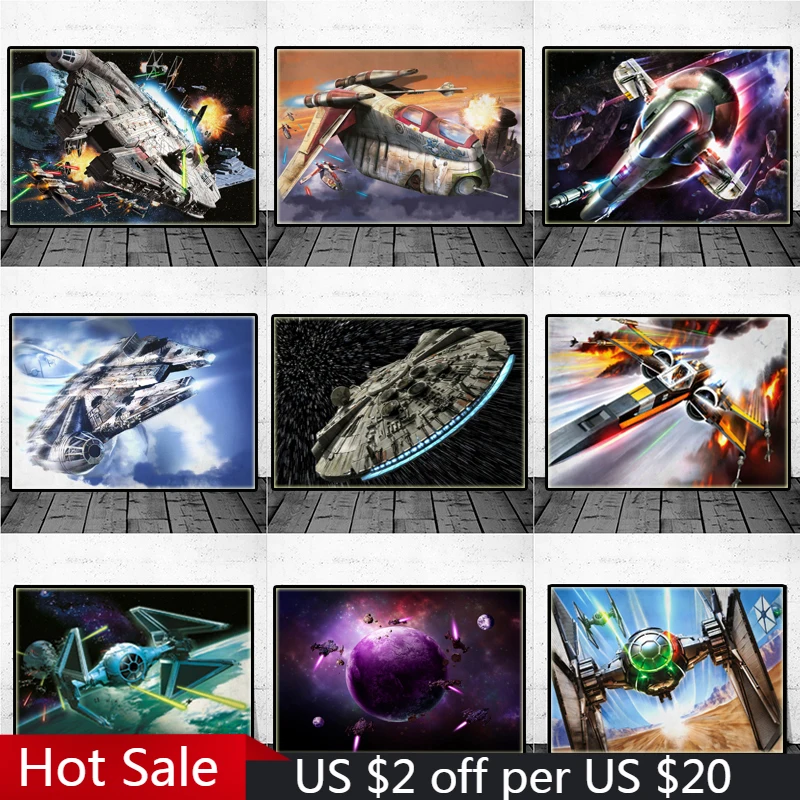 Stars Wars Spaceship Art Posters Destroyer Millennium Falcon Starfighters Movie Canvas Painting Prints Wall Decor Hoom Picture
Stars Wars Spaceship Art Posters Destroyer Millennium Falcon Starfighters Movie Canvas Painting Prints Wall Decor Hoom Picture
