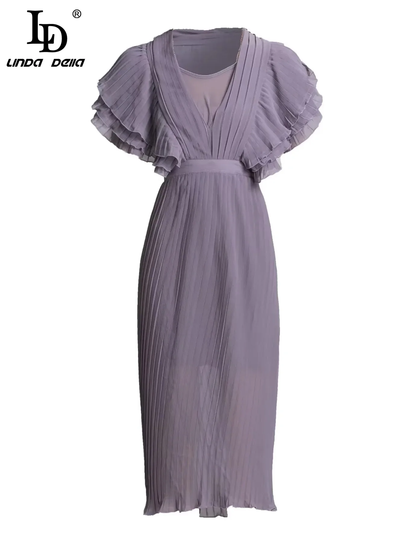 LD LINDA DELLA Fashion Runway Designer Summer Dress Women Butterfly Sleeve High waist Folds Solid Slim Party Pencil Midi Dress
LD LINDA DELLA Fashion Runway Designer Summer Dress Women Butterfly Sleeve High waist Folds Solid Slim Party Pencil Midi Dress