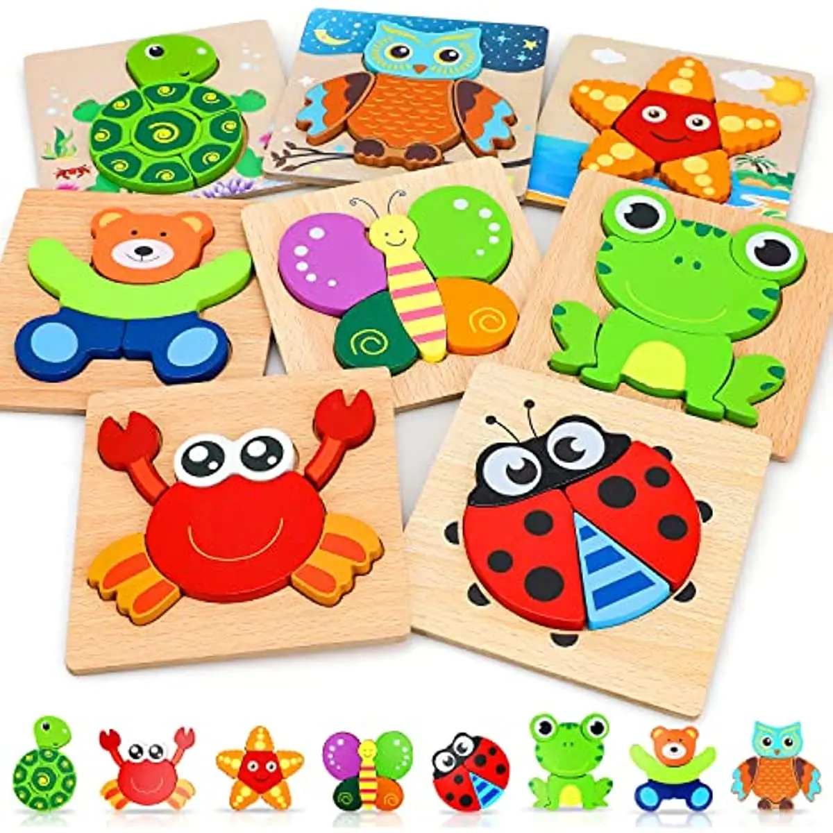 Montessori Wooden 3D Puzzle Cartoon Animals Early Learning Cognition Intelligence Puzzle Game Early Educational Toys for Kids
Montessori Wooden 3D Puzzle Cartoon Animals Early Learning Cognition Intelligence Puzzle Game Early Educational Toys for Kids