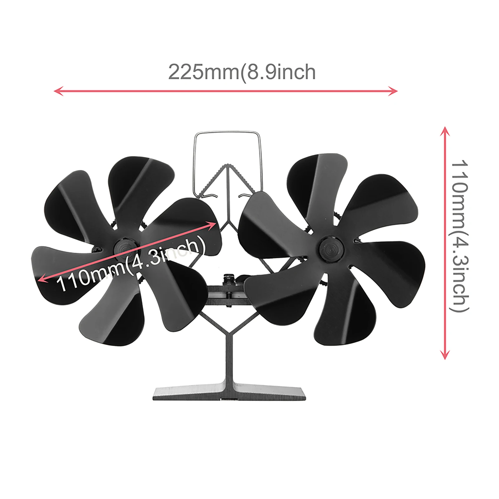 Stove Fan Fireplace Fan 10 Blade Aluminum Black Quiet SF807S Model Thermal Power Unpowered Operation Double Head
Stove Fan Fireplace Fan 10 Blade Aluminum Black Quiet SF807S Model Thermal Power Unpowered Operation Double Head