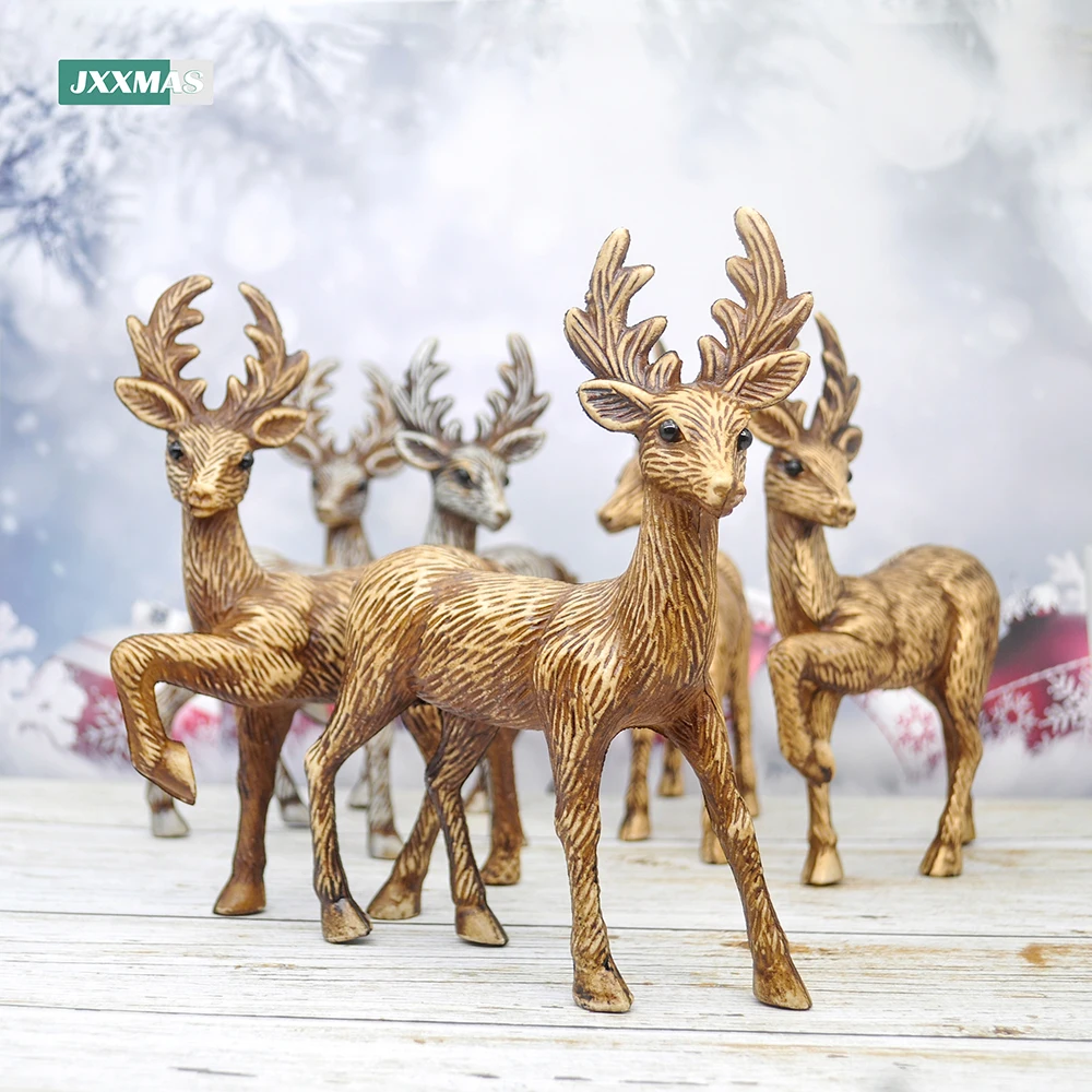 

Artificial Christmas Simulation Sika Deer Reindeer Fairy Tale Garden Props Animal Statue Home Elk Shop Display Cabinet Ornaments