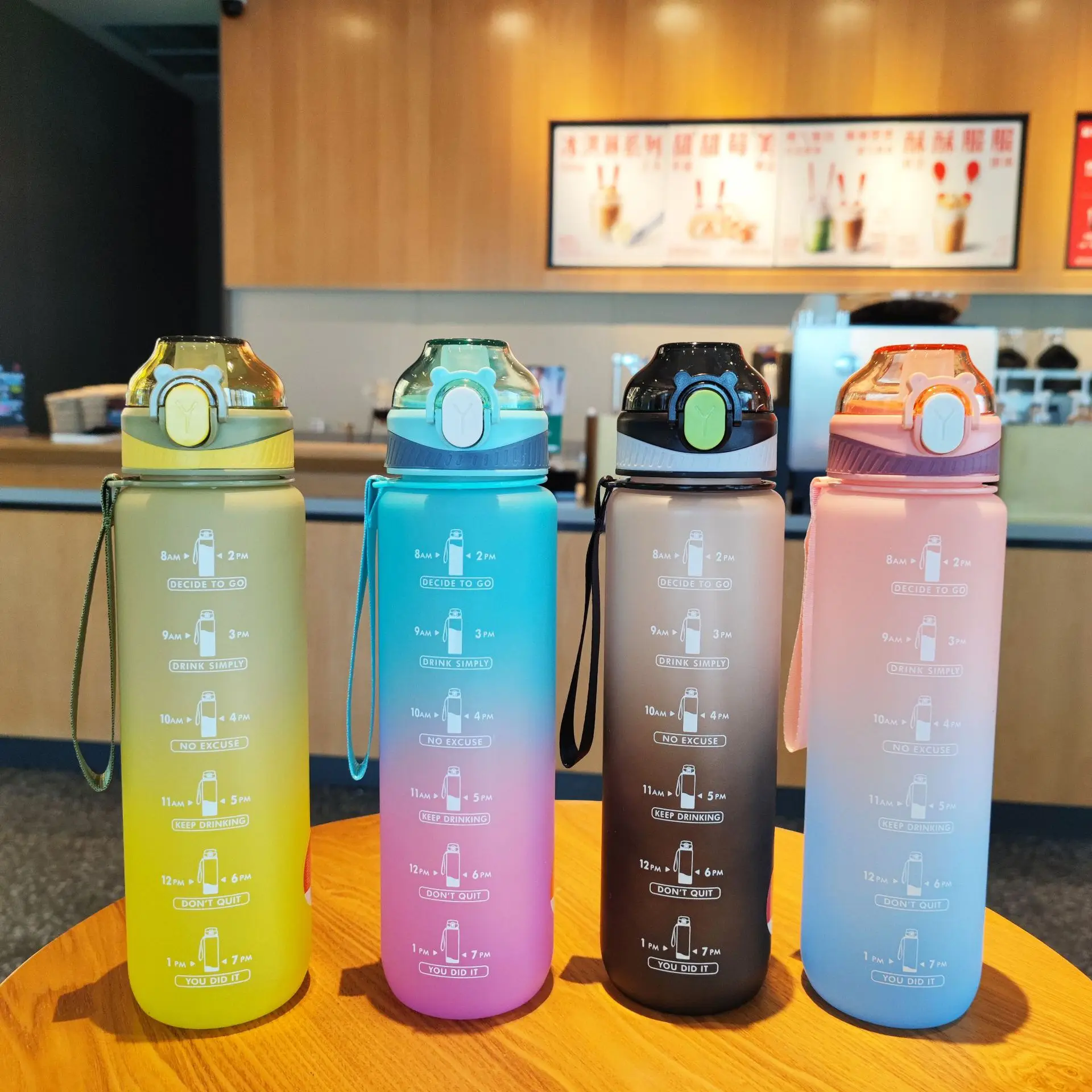 Gradient Plastic Cups Portable Lift Rope Jumping Exercise Straw Cover Lock Car Outdoor Water Bottles Water Bottles For Adults
Gradient Plastic Cups Portable Lift Rope Jumping Exercise Straw Cover Lock Car Outdoor Water Bottles Water Bottles For Adults