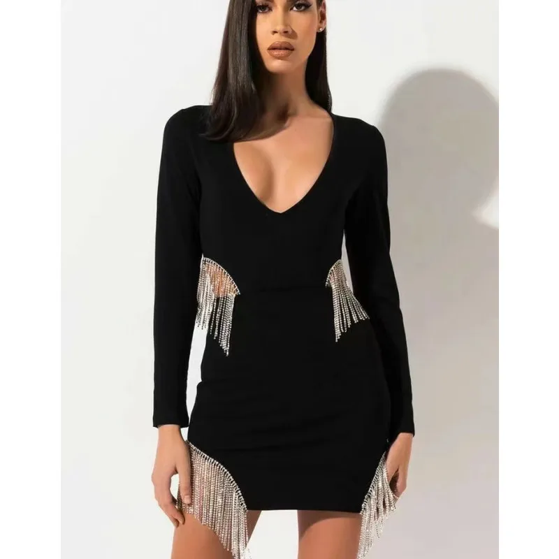 Superior Quality Women Sexy Mini Dress Fashion Hollow Slim Bandage Dress Rayon Tassel Diamond Mini Celebrity Evening Party Dress
Superior Quality Women Sexy Mini Dress Fashion Hollow Slim Bandage Dress Rayon Tassel Diamond Mini Celebrity Evening Party Dress