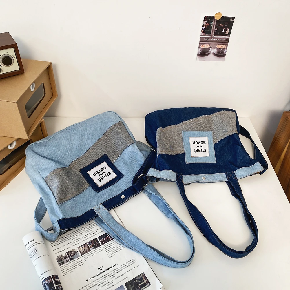 Luxury Patchwork Denim Women Handbag Casual Denim Shoulder Crossbody Bag for Female Student Casual Totes Handbags
Luxury Patchwork Denim Women Handbag Casual Denim Shoulder Crossbody Bag for Female Student Casual Totes Handbags