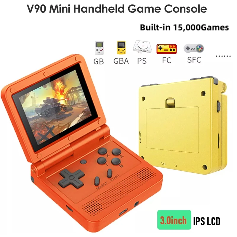 Powkiddy V90 3.0 Inch IPS Retro Flip Handheld Game Console 64G 15,000Games Portable Pocket Mini Video Game Player Kids Gifts New
Powkiddy V90 3.0 Inch IPS Retro Flip Handheld Game Console 64G 15,000Games Portable Pocket Mini Video Game Player Kids Gifts New