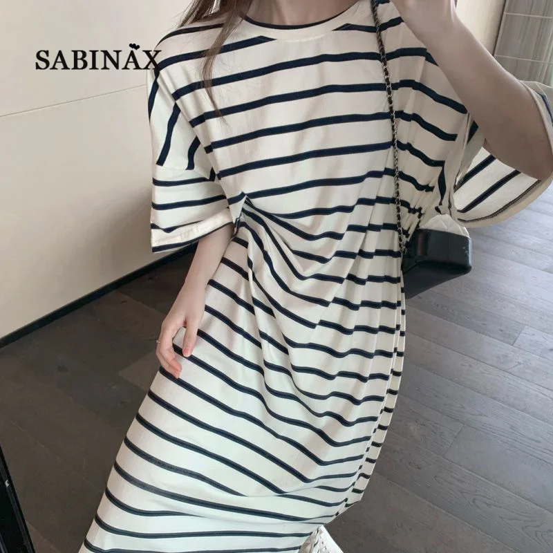 SABINAX Long Dress Woman Summer Spring 2022 Korean Fashion Striped Dresses Short-sleeved Loose Long Skirt Women Clothing
SABINAX Long Dress Woman Summer Spring 2022 Korean Fashion Striped Dresses Short-sleeved Loose Long Skirt Women Clothing