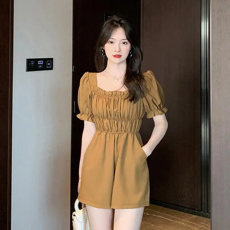 2023 Women's Summer Fashion Short-sleeved Loose Rompers Female Square Collar Shorts Jumpsuits Ladies Wide Leg Playsuits O47
2023 Women's Summer Fashion Short-sleeved Loose Rompers Female Square Collar Shorts Jumpsuits Ladies Wide Leg Playsuits O47