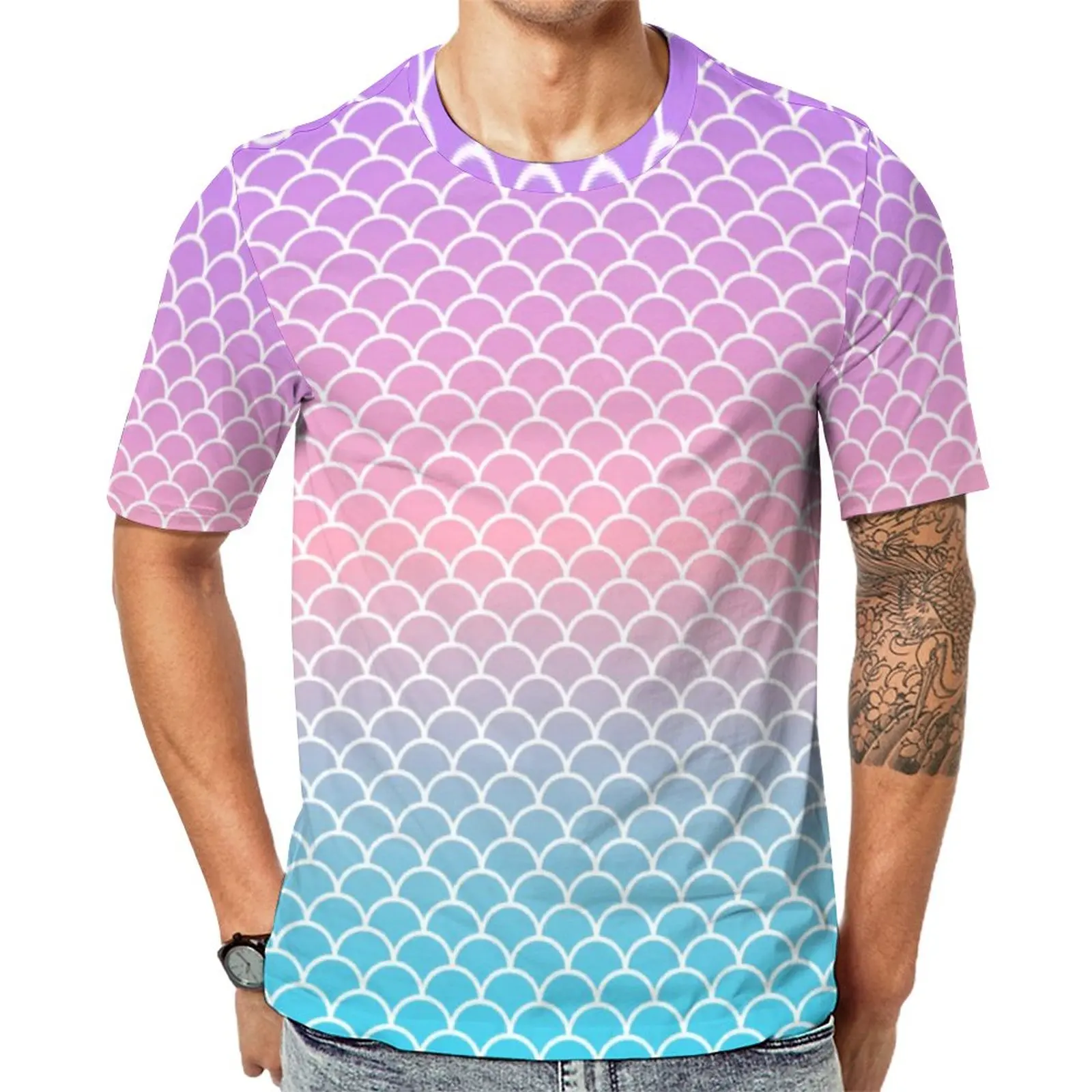 Ombre Sea Mermaid Scales T-Shirt Male Blue Purple Street Style T Shirts Summer Cool Tees Short-Sleeved Graphic Big Size Tops
Ombre Sea Mermaid Scales T-Shirt Male Blue Purple Street Style T Shirts Summer Cool Tees Short-Sleeved Graphic Big Size Tops