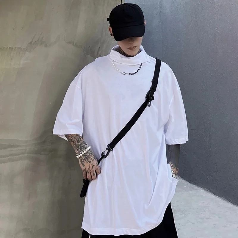 Men's Short Casual Summer Loose Base High Collar Cotton Multifunctional Solid Color Half Sleeve T-Shirt 
Men's Short Casual Summer Loose Base High Collar Cotton Multifunctional Solid Color Half Sleeve T-Shirt