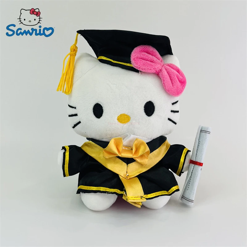 

New Sanrio Anime Graduation Season Hello Kitty Plush Toys Cartoon Soft Stufffed Doll Room Decoration Toy For Children Gifts