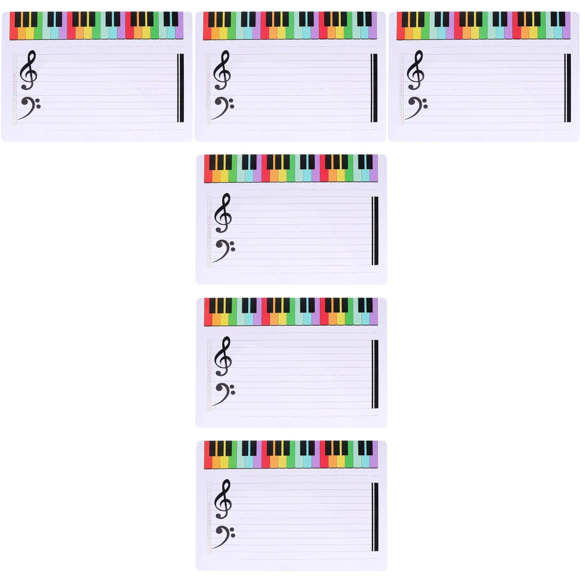 6pcs Music Staff Erasable Plastic Board Music Teaching Exercise Plastic Board Score Card
6pcs Music Staff Erasable Plastic Board Music Teaching Exercise Plastic Board Score Card