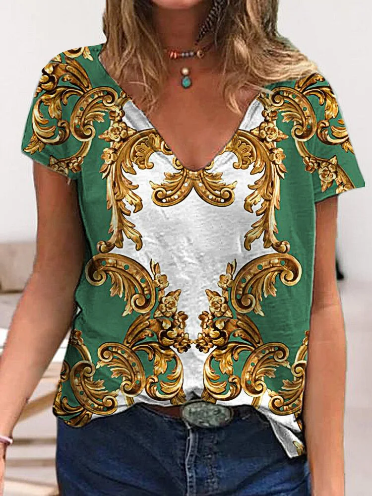 2022 The new Europe and the United States women's 2022 landscape flowers printing v-neck 3 d printing daily short sleeve T-shirt
2022 The new Europe and the United States women's 2022 landscape flowers printing v-neck 3 d printing daily short sleeve T-shirt