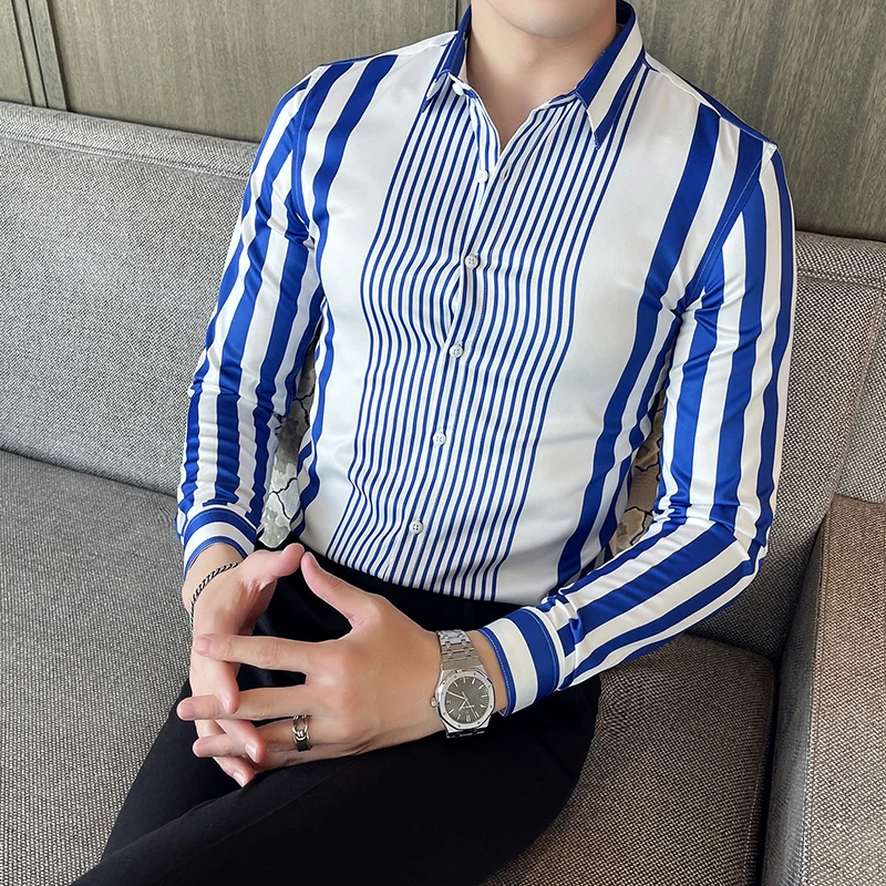 New 2022 Summer and Spring Male Silk Clothes Fashion Striped Silk Shirt Short Sleeve Mens Casual Satin Silk Dress Shirts
New 2022 Summer and Spring Male Silk Clothes Fashion Striped Silk Shirt Short Sleeve Mens Casual Satin Silk Dress Shirts