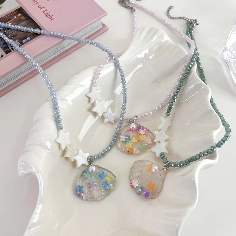 Stars Resin Shell Crystal Choker Pedant Necklace for Women Girls Summer Beach Beads Chain Neck Jewelry Gifts 2023 New
Stars Resin Shell Crystal Choker Pedant Necklace for Women Girls Summer Beach Beads Chain Neck Jewelry Gifts 2023 New
