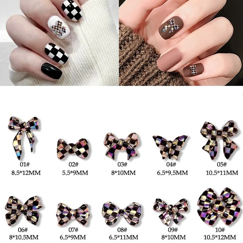 Hot Japanese Decor Aurora Black White Bow Lattice 3D Resin Nail Art Decorations Acrylic Accessories Jewelry Nails Supply
Hot Japanese Decor Aurora Black White Bow Lattice 3D Resin Nail Art Decorations Acrylic Accessories Jewelry Nails Supply