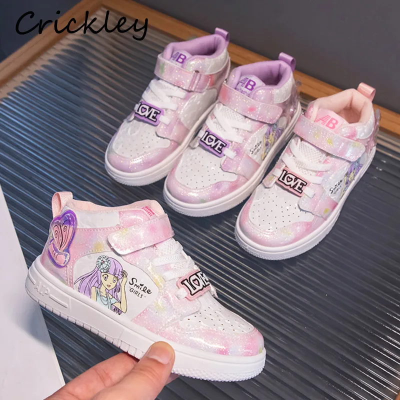 Cartoon Printed Girls Sport Shoes Pink Butterfly Bling Princess Sneakers For Kids Hook Loop Soft Sole Children Running Shoes
Cartoon Printed Girls Sport Shoes Pink Butterfly Bling Princess Sneakers For Kids Hook Loop Soft Sole Children Running Shoes