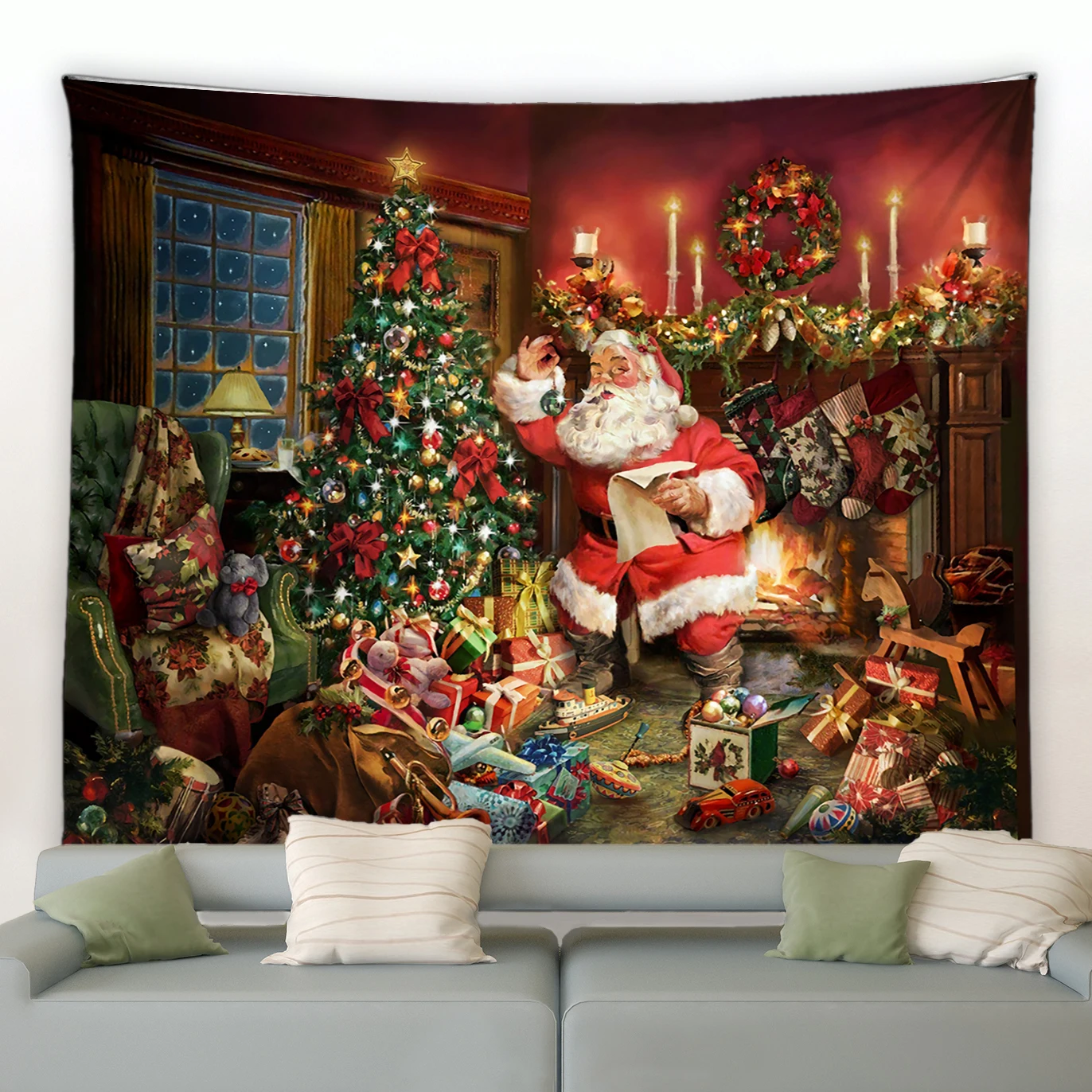 Interesting Santa Claus Christmas Tree Ball Gift Fireplace Home Decoration Dormitory Bedroom Living Room Tapestry
Interesting Santa Claus Christmas Tree Ball Gift Fireplace Home Decoration Dormitory Bedroom Living Room Tapestry