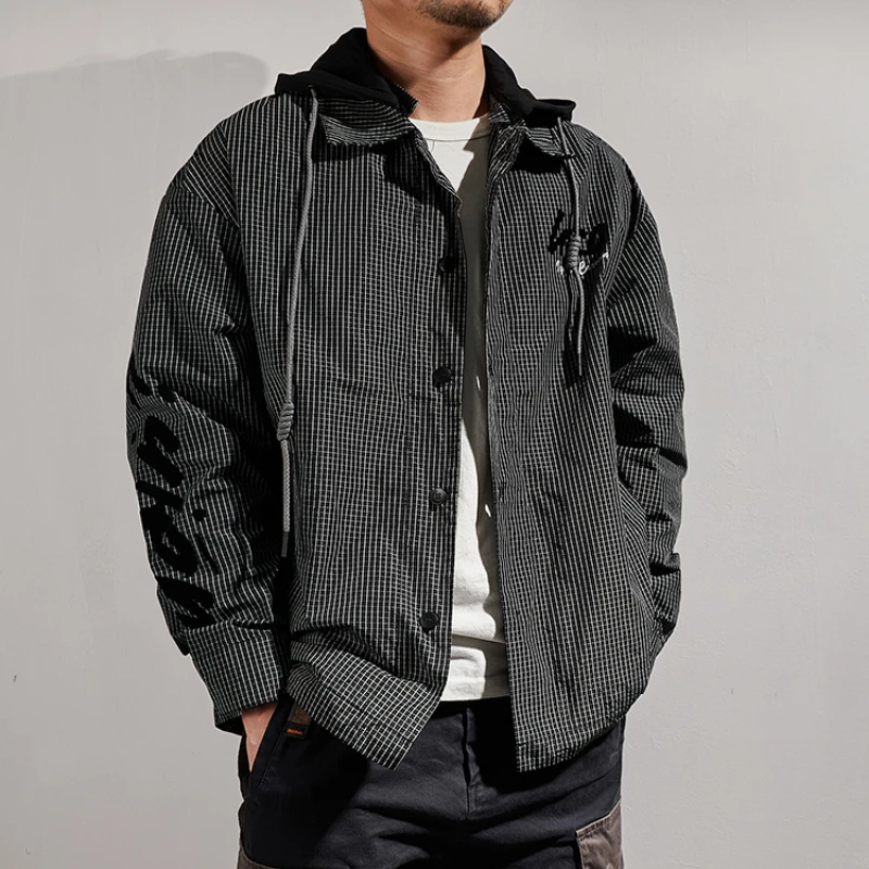 Japanese simple spring men's Hooded Jacket outdoor leisure youth versatile bird grid trendy off shoulder sleeve jacket
Japanese simple spring men's Hooded Jacket outdoor leisure youth versatile bird grid trendy off shoulder sleeve jacket