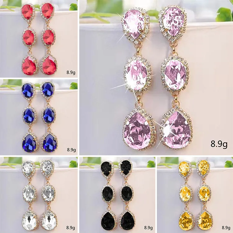 New Tassel Gold Multicolor Gemstone Inlaid Zircon Earrings Long Face Slim Earrings Temperament Light Luxury Jewelry Wholesale
New Tassel Gold Multicolor Gemstone Inlaid Zircon Earrings Long Face Slim Earrings Temperament Light Luxury Jewelry Wholesale
