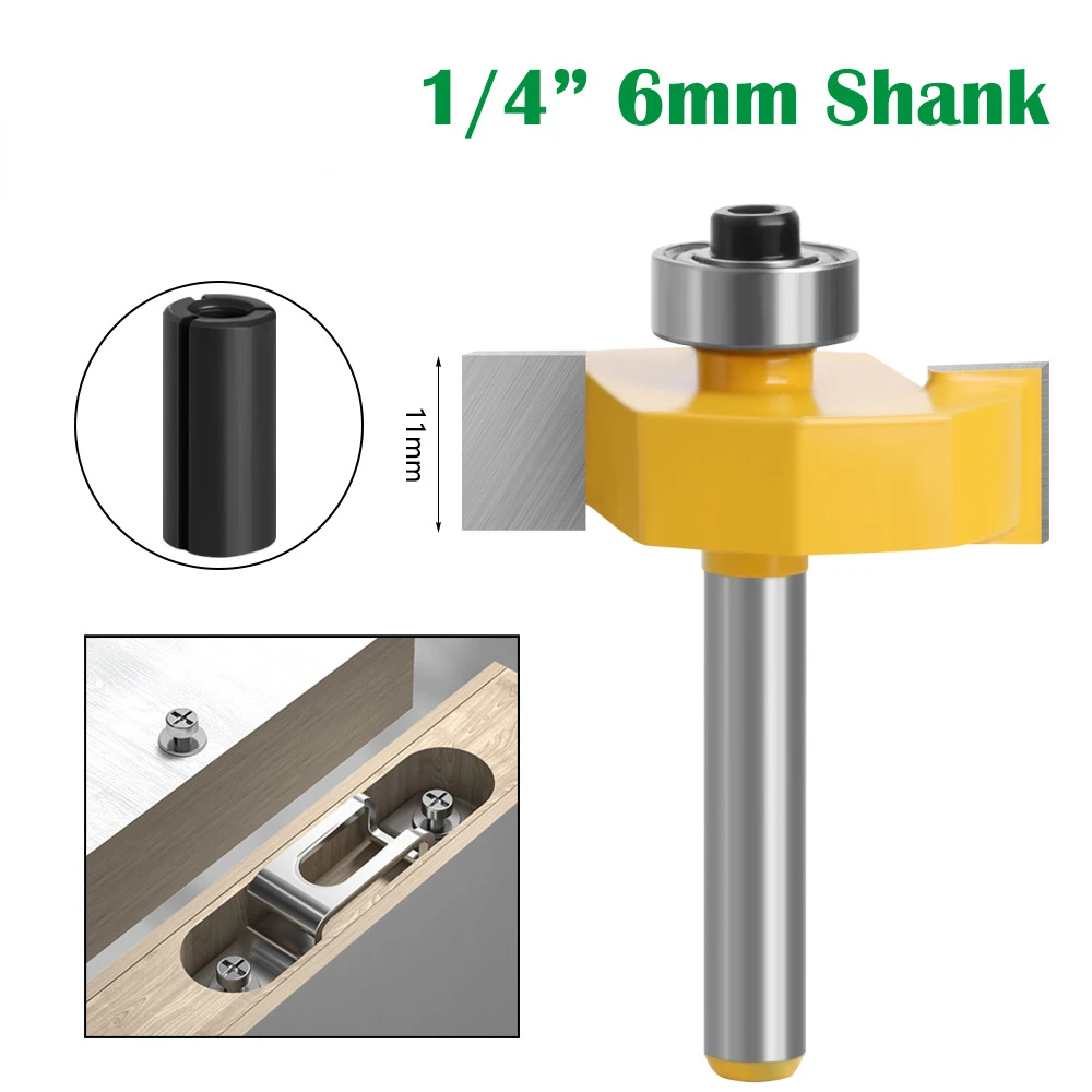 Woodworking Bit Tools T Wood Cutter 6mm T Router 1/4" Bearing Slot Shank Rabbeting Wood Milling Type Slotting Drilling with
Woodworking Bit Tools T Wood Cutter 6mm T Router 1/4" Bearing Slot Shank Rabbeting Wood Milling Type Slotting Drilling with
