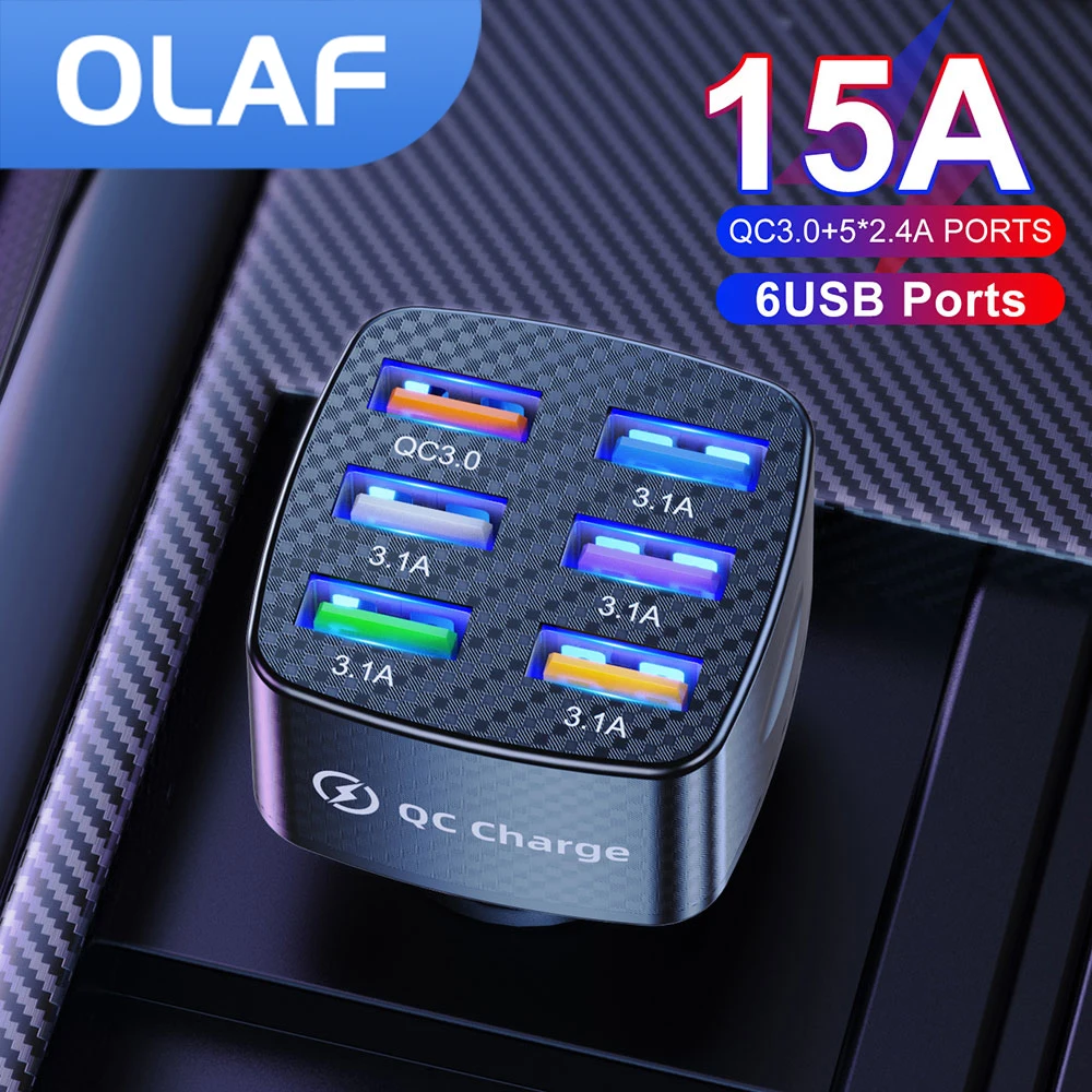 75W Car Charger Quick Charge 3.0 USB Charger For iPhone 13 12 Pro Samsung Xiaomi Portable 6 Ports Mobile Phone Charger in Car
75W Car Charger Quick Charge 3.0 USB Charger For iPhone 13 12 Pro Samsung Xiaomi Portable 6 Ports Mobile Phone Charger in Car