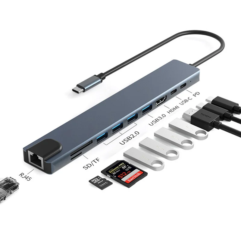 USB C HUB Type C To 4K HDMI-compatible Adapter Usb3.1 Hub Splitter USB3.0 Dock Station RJ45 Card Reader for Macbook Pro Laptop
USB C HUB Type C To 4K HDMI-compatible Adapter Usb3.1 Hub Splitter USB3.0 Dock Station RJ45 Card Reader for Macbook Pro Laptop