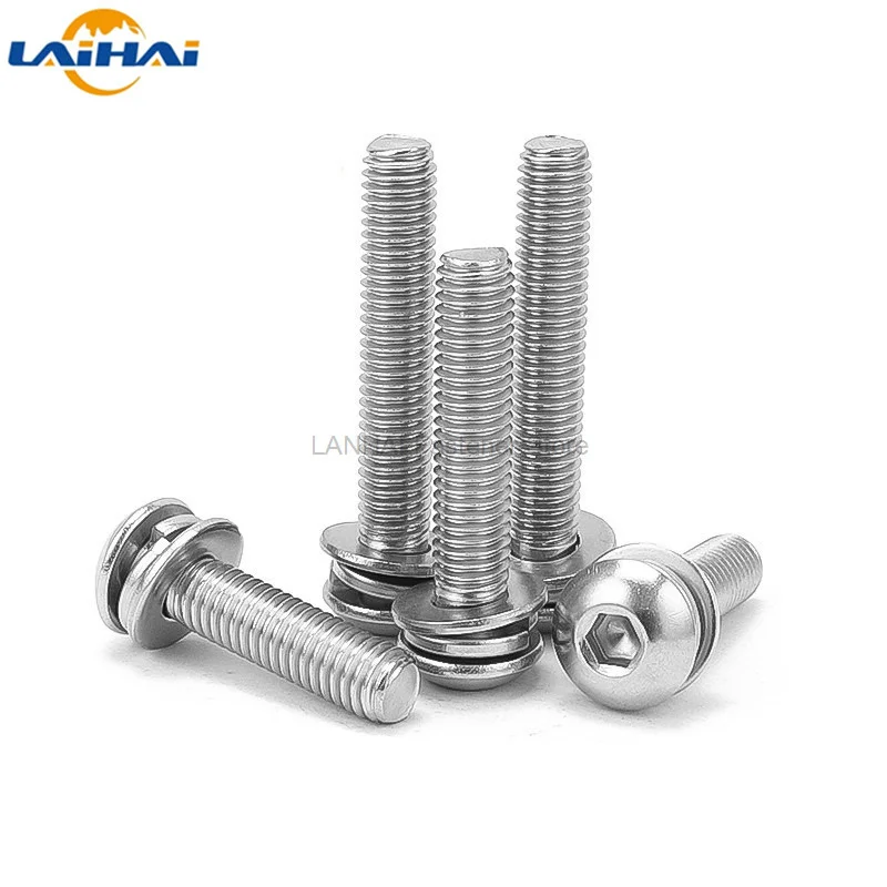 1/50pcs M3 M4 M5 M6 M8 304 Stainless Steel Hexagon Hex Socket Button Head SEM Screw Flat With Washer Spring Gasket Assemble Bolt
1/50pcs M3 M4 M5 M6 M8 304 Stainless Steel Hexagon Hex Socket Button Head SEM Screw Flat With Washer Spring Gasket Assemble Bolt