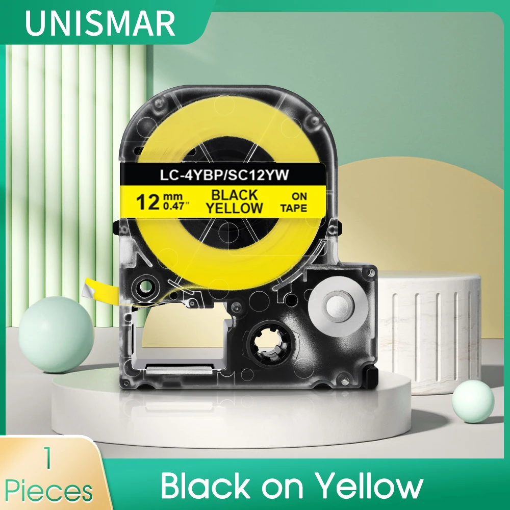 1pc 12mm SC12YW Tape Black on Yellow for Espon Label LK-4YBP Printer Ribbon Compatible for Epson LW-300 LW-400 LW700 Label Maker
1pc 12mm SC12YW Tape Black on Yellow for Espon Label LK-4YBP Printer Ribbon Compatible for Epson LW-300 LW-400 LW700 Label Maker