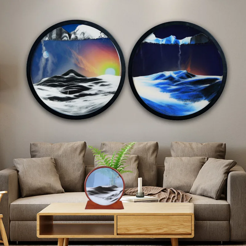 7/10inch round quicksand painting living room wooden wall hanging rotatable glass crafts modern minimalist creative hourglass
7/10inch round quicksand painting living room wooden wall hanging rotatable glass crafts modern minimalist creative hourglass