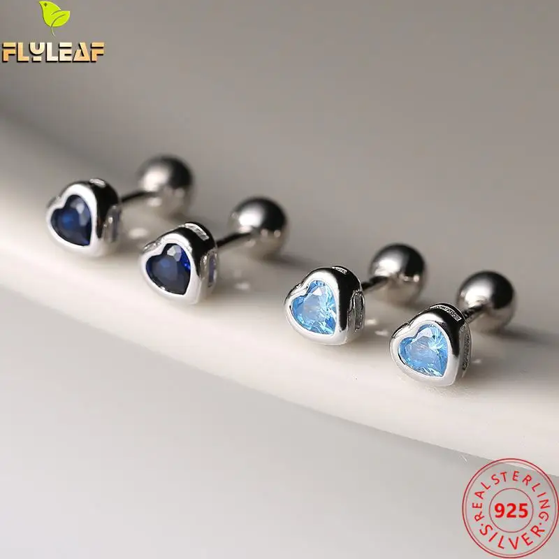 925 Sterling Silver Jewelry Blue Zircon Heart Stud Earrings For Women Ear Bone Turnbuckle High Quality Femme Popular Accessories
925 Sterling Silver Jewelry Blue Zircon Heart Stud Earrings For Women Ear Bone Turnbuckle High Quality Femme Popular Accessories