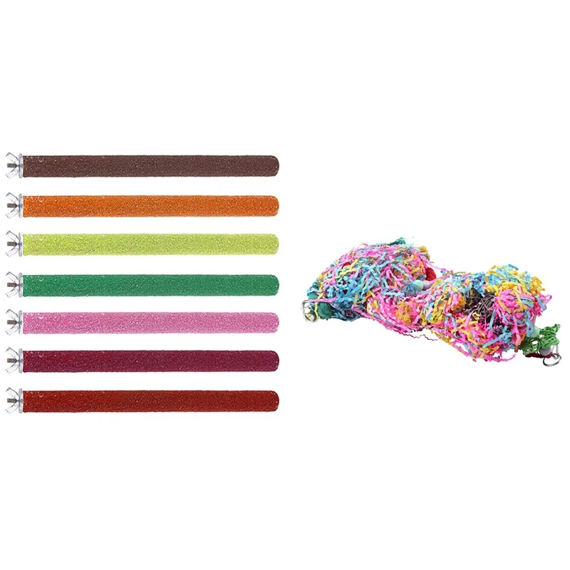 5 Pcs Parrot Perches Cockatiel Perch Birdcage Stands Toy & 3 Pcs Bird Chewing Toys Parrot Cage Shredder Toy
5 Pcs Parrot Perches Cockatiel Perch Birdcage Stands Toy & 3 Pcs Bird Chewing Toys Parrot Cage Shredder Toy