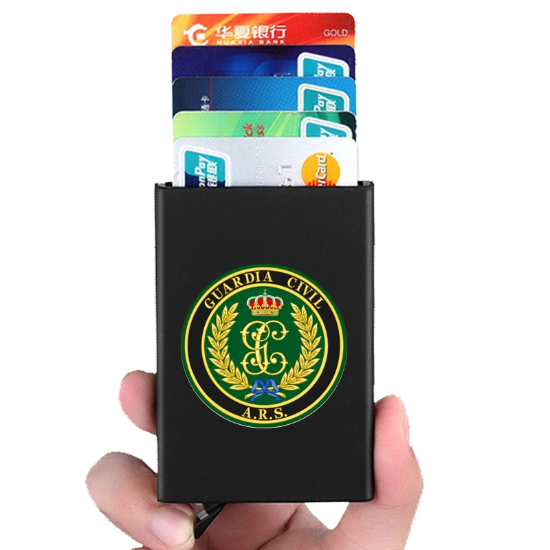 Fashion Guardia Civil A.R.S Printing Anti-theft ID Credit Card Holder Thin Aluminium Metal Wallets Pocket Case Bank Card Box
Fashion Guardia Civil A.R.S Printing Anti-theft ID Credit Card Holder Thin Aluminium Metal Wallets Pocket Case Bank Card Box