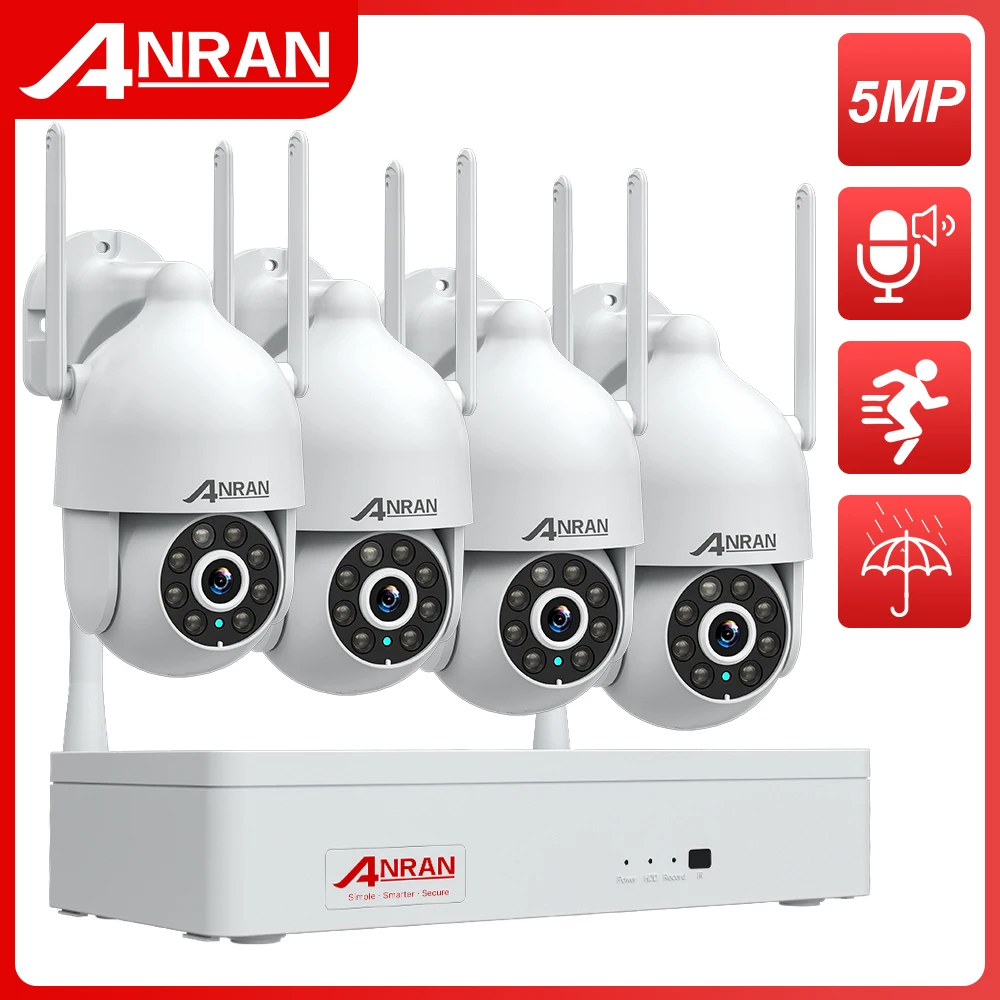 ANRAN 5MP 8CH Wifi Surveillance Camera System PTZ Wireless Outdoor CCTV Full Color Night Vision Video Security Kit Two-Way Audio
ANRAN 5MP 8CH Wifi Surveillance Camera System PTZ Wireless Outdoor CCTV Full Color Night Vision Video Security Kit Two-Way Audio