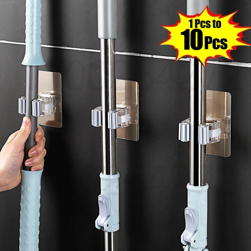 1-10PCS Adhesive Multi-Purpose Hooks Wall Mounted Mop Organizer Holder RackBrush Broom Hanger Hook Kitchen Bathroom Strong Hooks
1-10PCS Adhesive Multi-Purpose Hooks Wall Mounted Mop Organizer Holder RackBrush Broom Hanger Hook Kitchen Bathroom Strong Hooks