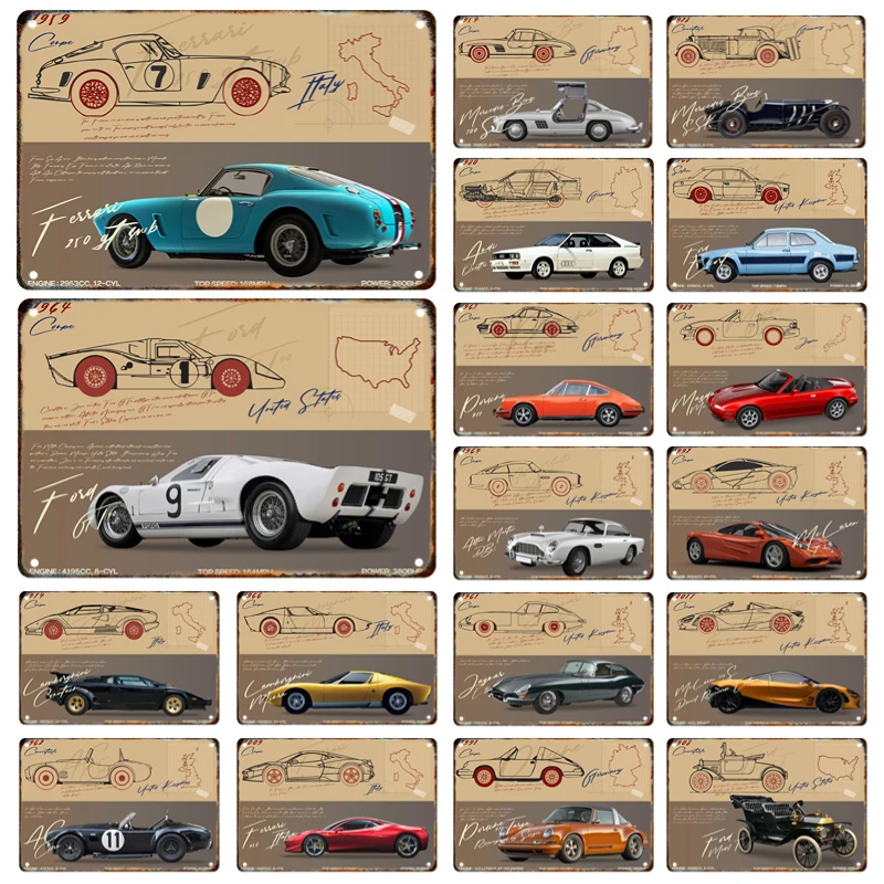 Vintage Car Metal Signage Tin Painting Billboard Sports Car Poster Home Bedroom Garage Club Bar Modern Wall Art Decorative Panel
Vintage Car Metal Signage Tin Painting Billboard Sports Car Poster Home Bedroom Garage Club Bar Modern Wall Art Decorative Panel