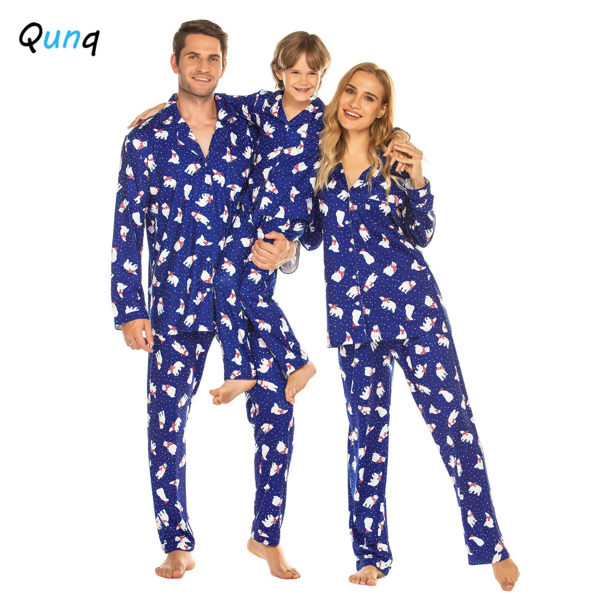 Qunq Autumn/Winter Christmas Parent-child Outfit Loose Single-breasted Print Top + Pants 2 Pieces Set Family Matching Outfits 
Qunq Autumn/Winter Christmas Parent-child Outfit Loose Single-breasted Print Top + Pants 2 Pieces Set Family Matching Outfits
