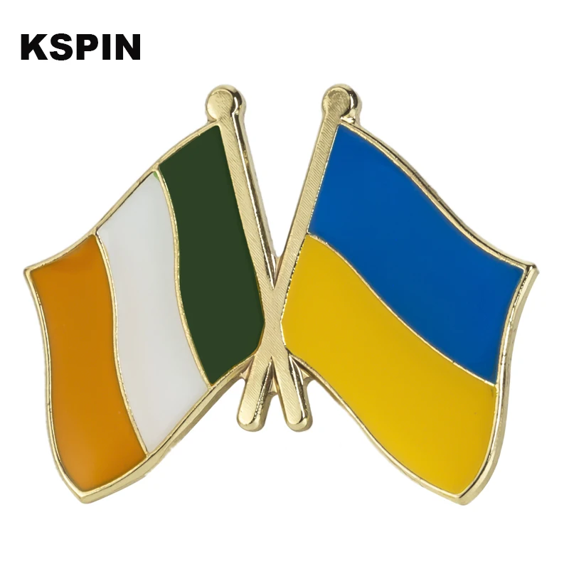 

Ireland and Ukraine Friendship Badge Lapel Pin Brooch Lapel Pins Badges on Backpack Pin Brooch