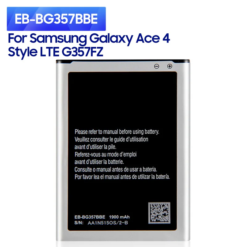 NEW Replacement Battery EB-BG357BBE For Samsung Ace 4 GALAXY Ace Style LTE G357 SM-G357FZ Battery 1900mAh 
NEW Replacement Battery EB-BG357BBE For Samsung Ace 4 GALAXY Ace Style LTE G357 SM-G357FZ Battery 1900mAh