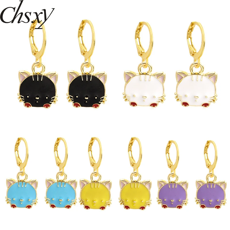 Fashion Cute Enamle Charms Cat Earrings for Women Korean Sweet Cartoon Animal Dangle Earrings Girls Birthday Party Jewelry Gifts
Fashion Cute Enamle Charms Cat Earrings for Women Korean Sweet Cartoon Animal Dangle Earrings Girls Birthday Party Jewelry Gifts