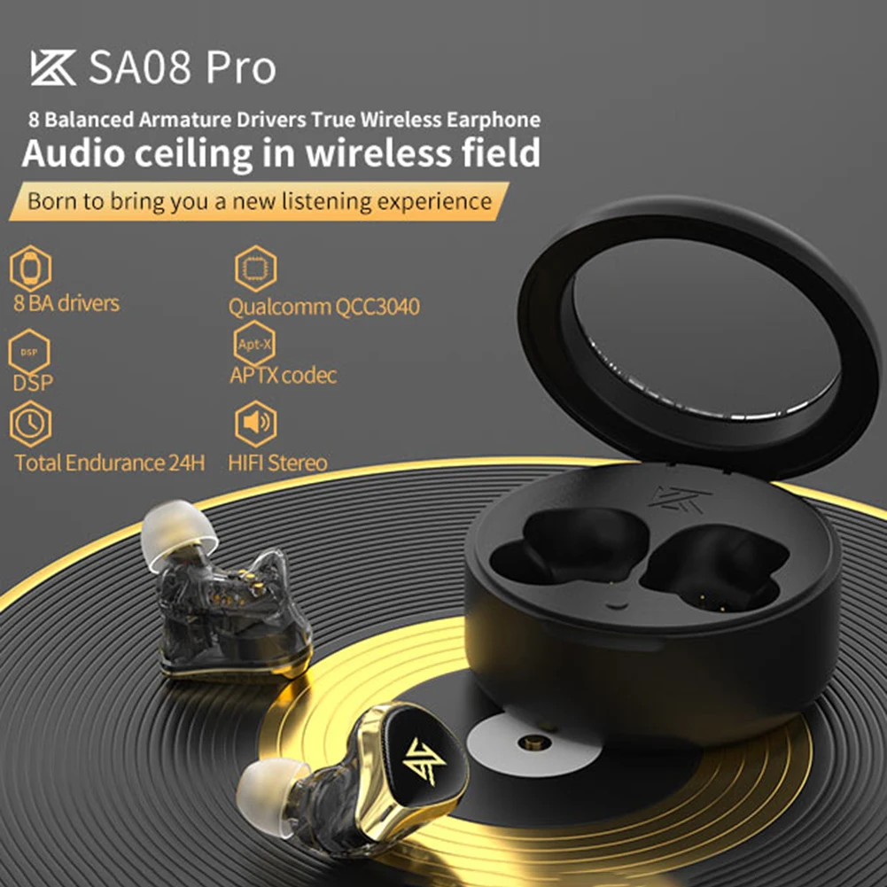 KZ-SA08 Pro TWS True Wireless Earphones Bluetooth-5.2 Headphones Balanced Armature Ergonomic In Ear Noise Cancelling Headset
KZ-SA08 Pro TWS True Wireless Earphones Bluetooth-5.2 Headphones Balanced Armature Ergonomic In Ear Noise Cancelling Headset