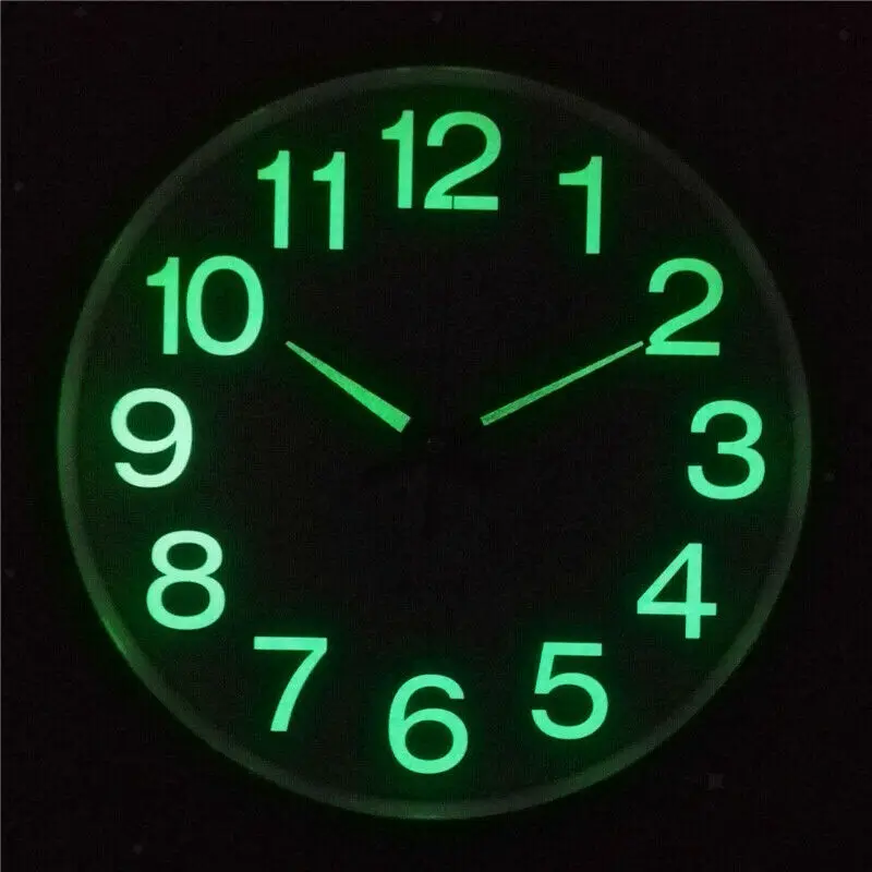 12" Wall Clock Luminous Glow In Dark Silent Non Ticking Battery Operated Decors
12" Wall Clock Luminous Glow In Dark Silent Non Ticking Battery Operated Decors
