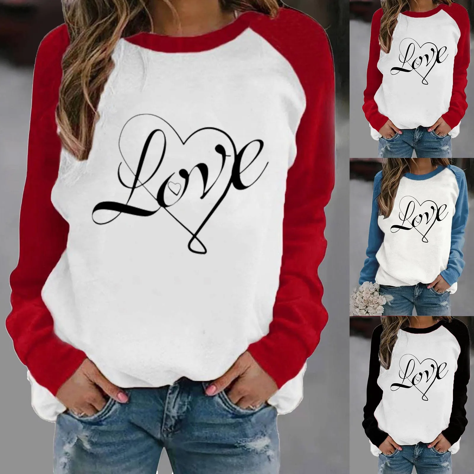 Distressed Pullover Womens Casual Long Sleeve Crew Neck Love Letter Printed Pullover Hoodless Sweatshirts Fit Half Zip Women
Distressed Pullover Womens Casual Long Sleeve Crew Neck Love Letter Printed Pullover Hoodless Sweatshirts Fit Half Zip Women